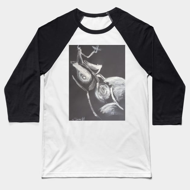 Black And White Reclining Female Nude Baseball T-Shirt by CarmenT